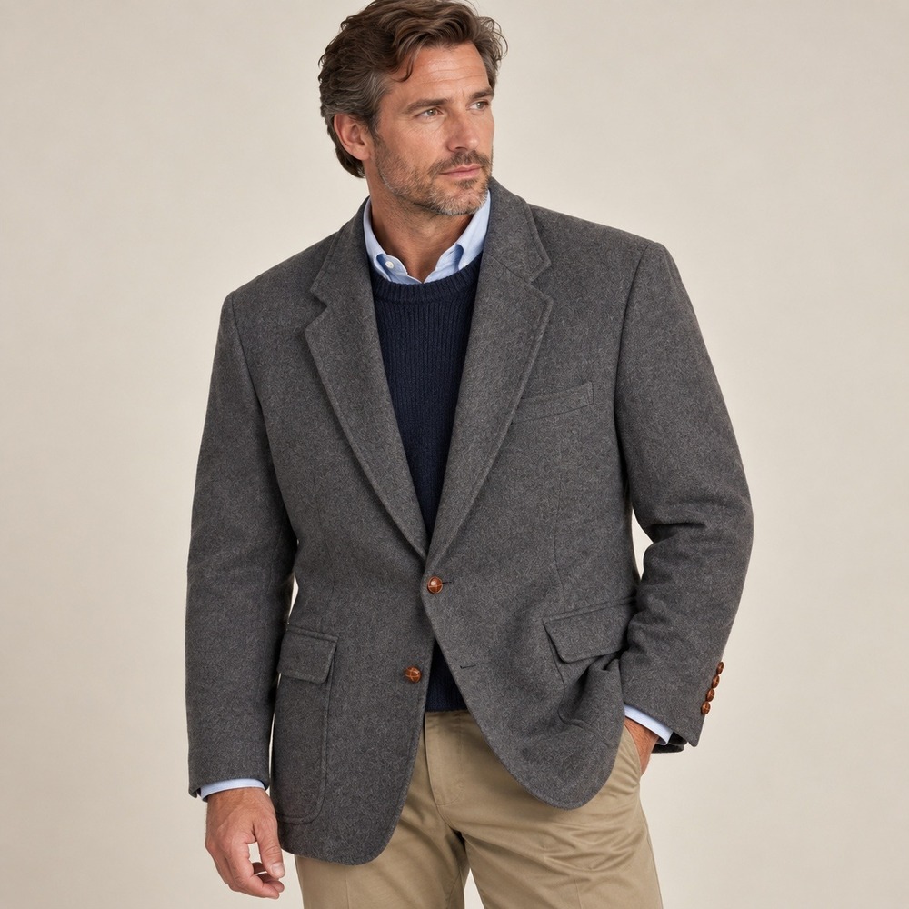 Alexander Shields Blazer Mens 48 Charcoal Gray VTG Cashmere  Western Tailored